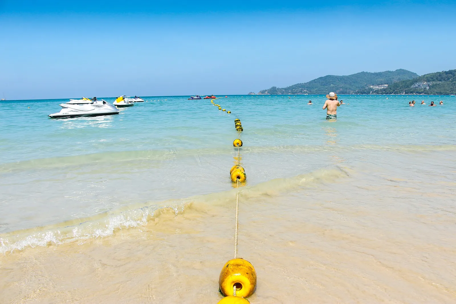 Clear turquoise water off a beach on Phuket